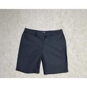NIKE Dri-Fit Shorts woman‎ Size 12 Black Inseam 10" Polyester Cotton Swoosh Logo